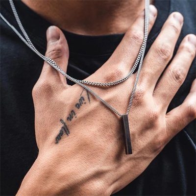 Collier homme élégant | Acier inoxydable - Univers des accessoiresCollier homme élégant | Acier inoxydable
