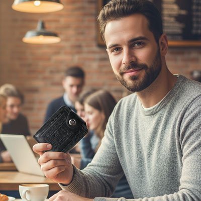 Portefeuille homme élégant en cuir véritable | Compact Premium - Univers des accessoiresPortefeuille homme élégant en cuir véritable | Compact Premium